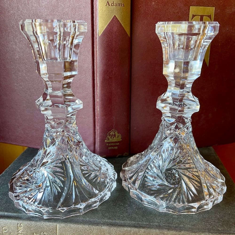 Anna Hutte Bleikristall 24% Lead Crystal Candlesticks- Germany - Picture 2 of 11